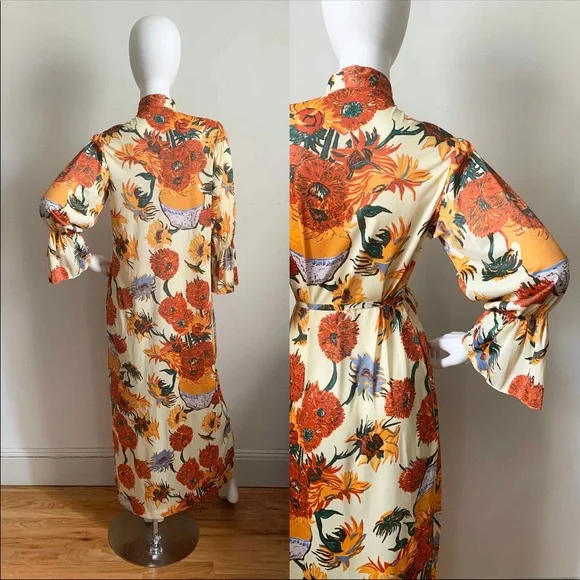 Vintage 1970s Van Gogh art print dress - Picture 7 of 15